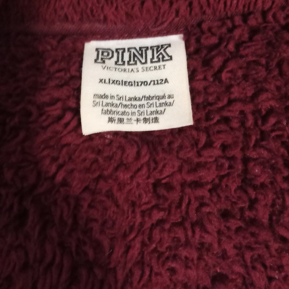 Victoria's Secret PINK Plush Jacket in Burgundy